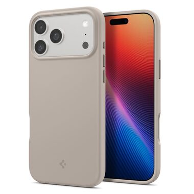 Spigen Silicone Fit MagSafe ochranný kryt pre Apple iPhone 17 Pre stone