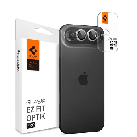 Spigen Glass TR EZ Fit Optik Pro 2 Pack ochranné sklo na šošovku fotoaparátu pre Apple iPhone Air strieborná