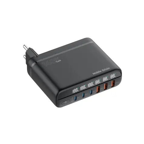 Mobile Origin GaN 140W Travel Carger Hub PW12 / Nabíjačka / EU/UK/US / 3x USB-C + 3x USB-A