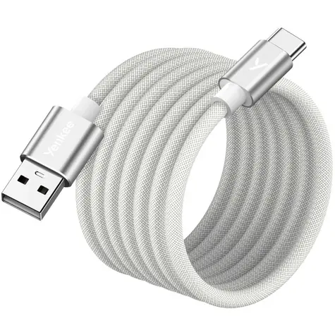 YENKEE YCU MAGNETIC 04 Kábel USB-A (M) - USB-C (M) 1.5m biela / 18W / 480Mb/s 