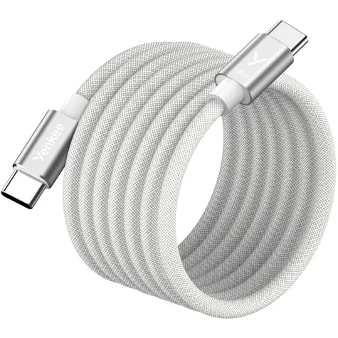 YENKEE YCU MAGNETIC 02 Kábel USB-C (M) - USB-C (M) 1.5m biela / 100W / 480Mb/s