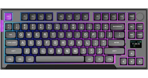 PREYON Silent Claw TKL Red čierna / herná bezdrôtová klávesnica / mechanická / Gateron Red Pro / USB+2.4GHz+BT / US