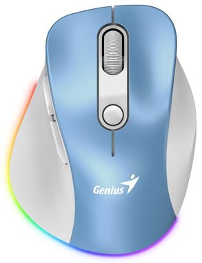 Genius Ergo 9000S Pre modrobiela / optická / 2400 dpi / bezdrôtová / 6 tlačidiel / RGB
