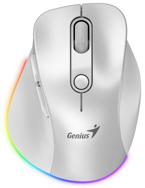 Genius Ergo 9000S Pre biela / optická / 2400 dpi / bezdrôtová / 6 tlačidiel / RGB