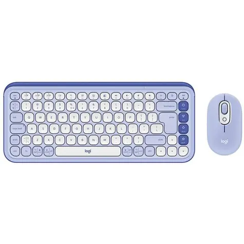 Logitech POP ICON US modrá / Bezdrôtová sada klávesnice a myši / US verzia