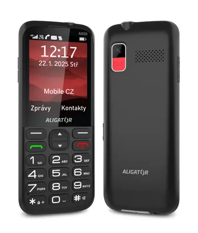 Aligator A930 GPS 4G Senior čierny s aplikáciou Záchranka + nabíjací stojan