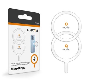 Aligator Mag-Rings Set feromagnetických samolepiek / určené pre MagSafe / biele