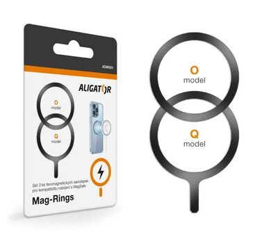 Aligator Mag-Rings Set feromagnetických samolepiek / určené pre MagSafe / čierne