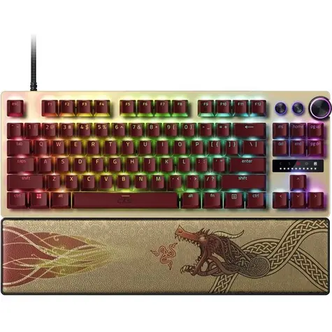 Razer Huntsman V3 Pre Tenkeyless Counter-Strike 2 Edition zlatá / herná klávesnica / USB-C / US layout
