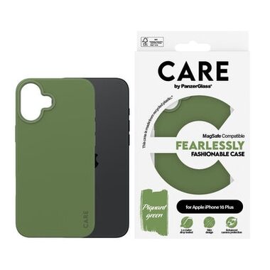 PanzerGlass CARE kryt Apple iPhone 16 PLUS MagSafe Fearlessly zelený