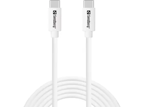 Sandberg SAVER USB-C Cable 2M 65W biela / nabíjací kábel USB-C na USB-C