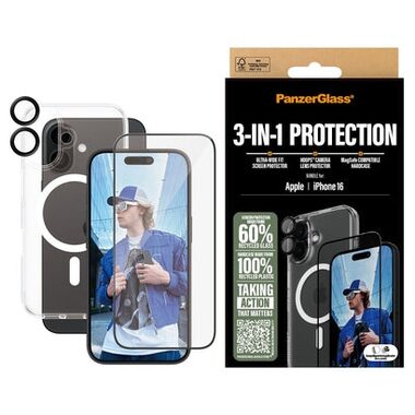 PanzerGlass 3-in-1 Protection Bundle iPhone 16