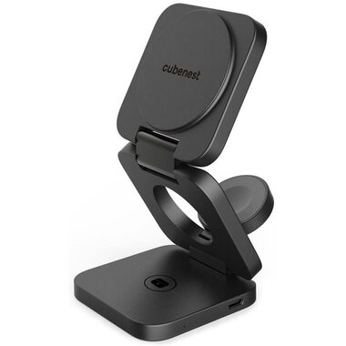 Cubenest 3in1 Magnetic Wireless charger E310 Fold šedá / 3v1 Skladacia bezdrôtová magnetická nabíjačka