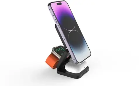 Cubenest Qi2 3in1 Magnetic Wireless charger EQ310 Fold šedá / 3v1 Qi2 Skladacia bezdrôtová magnetická nabíjačka