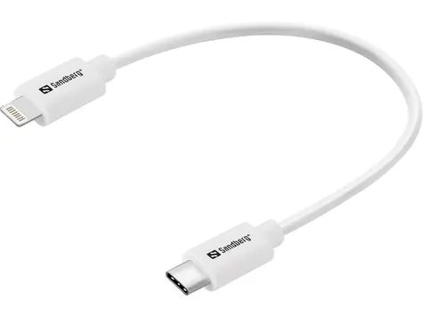 Sandberg USB-C PD to Lightning MFI 0.2M biela / nabíjací kábel USB-C na Lightning