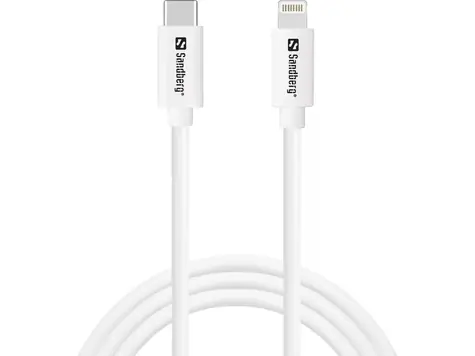 Sandberg USB-C PD to Lightning MFI 1M biela / nabíjací kábel USB-C na Lightning
