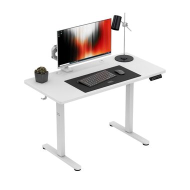 Mark Adler Leader 6.9 biela / Kancelársky elektrický stôl / 120 x 60 x 72-118 cm 