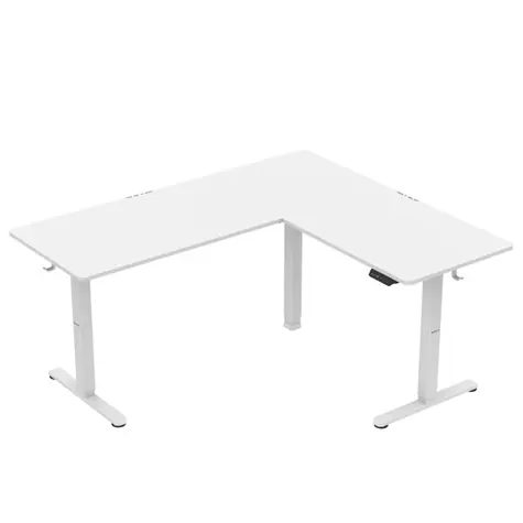 Huzaro Hero 9.5 biela / Elektrický rohový herný stôl / 160 x 140 x 60 x 72-118 cm