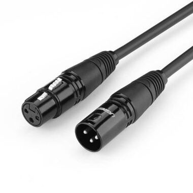 Ugreen AV130 66718 audio kábel XLR (F) - XLR (M) čierna / Predlžovací kábel pre mikrofón / zosilňovač / 3M 