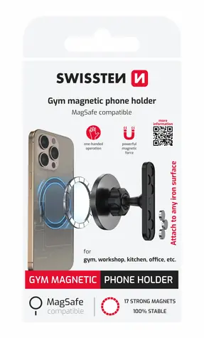 Swissten Gym Univerzálny magnetický držiak telefónu s MagSafe čierna
