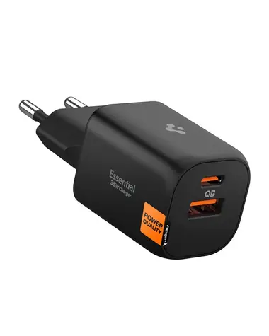 Spigen Essential EE352EU nabíjačka čierna / 1x USB-C / 1x USB-A / 35W 