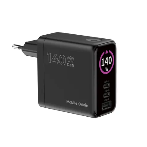 Mobile Origin PW21 140 W GaN TFT Display Charger / Nabíjačka / TFT displej / 2x USB-C + USB-A