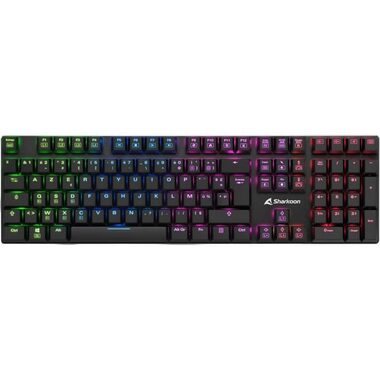 Rozbalené - Sharkoon PureWriter RGB čierna / nízkoprofilová herná klávesnica / mechanická / drôtová / RGB / rozbalené