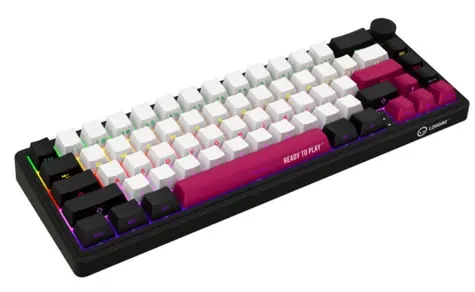 LORGAR KBP70MW (CZ&SK) čierna/červená / bezdrôtová herná klávesnica 65% / CZ&SK / 2.4GHz / BT 5.0 / RGB