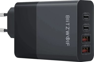 BlitzWolf BW-S29 čierna / Sieťová nabíjačka / 120W / 2x USB-C / 2x USB-A 