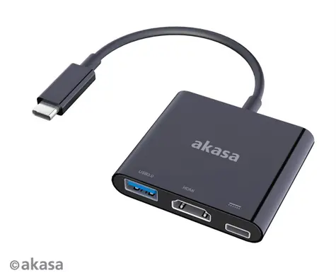 Akasa AK-CBCA01-15BK Redukcia USB C na USB typ C & USB a HDMI 15cm