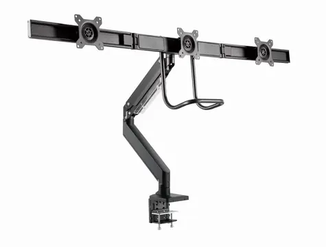 Gembird MA-DA3-03 Držiak 3 monitorov na stôl čierna / do 27” a 6 kg / naklápací
