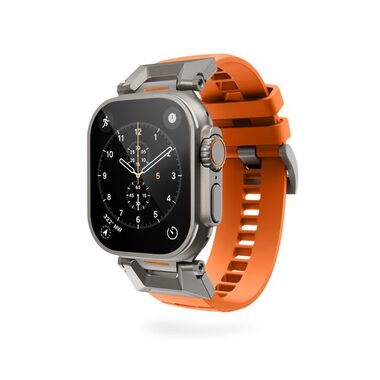Epico FKM Rubber Pre remienok s nerezovým zapínaním pre Apple Watch SE (44mm)/Series 1-9 (42/44/45mm) oranžová