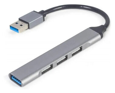 Gembird UHB-U3P1U2P3-02 / USB hub 4-portový USB 3.1 (Gen 1) / strieborná