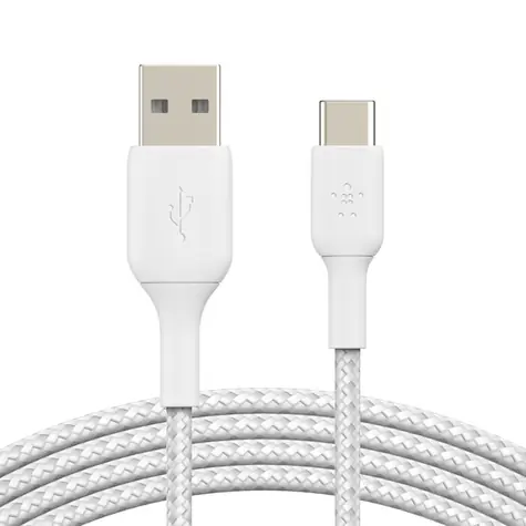 Belkin BOOST CHARGE kábel opletený USB-A na USB-C biela / 2m