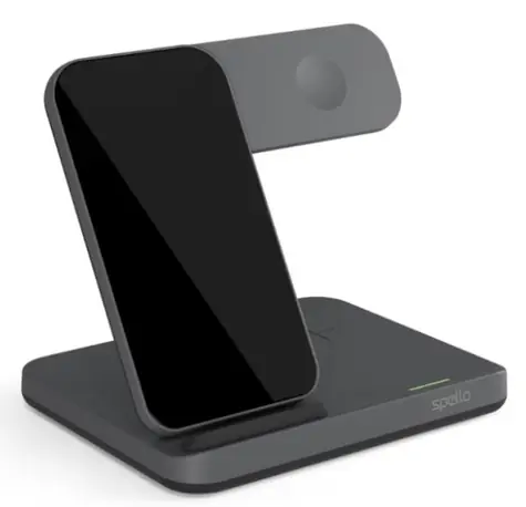 Rozbalené - Epico Spello Bezdrôtový nabíjací stojan 3v1 čierna / až 15W / až 3 zariadenia / rozbalené