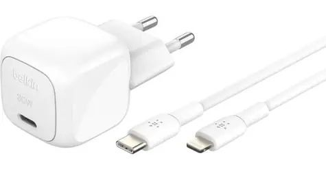 Belkin BOOST CHARGE charger biela / nabíjačka USB-C / 30W / PD / s 1m káblom USB-C na Lightning