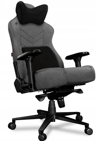 Yumisu 2053 Material šedo-čierna / Herná stolička / látka / nastaviteľné / pojazdné kolieska / nosnosť 150 kg