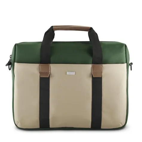 HAMA Silvan béžová-zelená / taška na notebook / 34-36 cm (13,3-14,1") / recyklovaný polyester