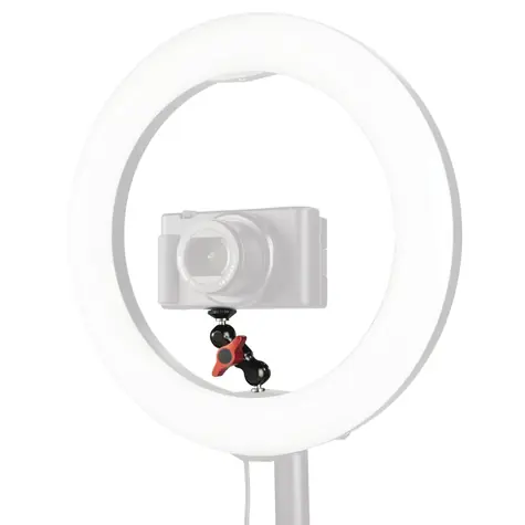 HAMA Twin Ball 72 / rameno s 2 guľovými kĺbmi pre kruhové LED svetlá / 2x 1,4", 7,2 cm