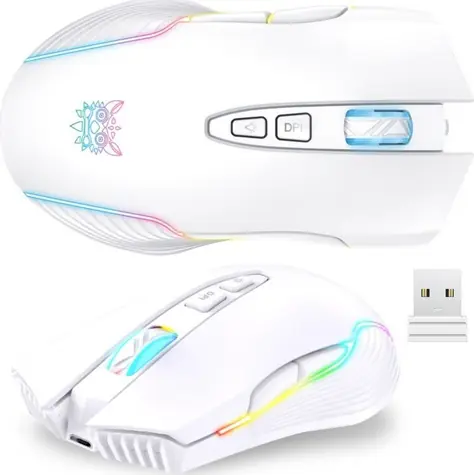 ONIKUMA CW905 biela / Bezdrôtová herná myš / USB / 7 tlačidiel / RGB / 3600 DPI
