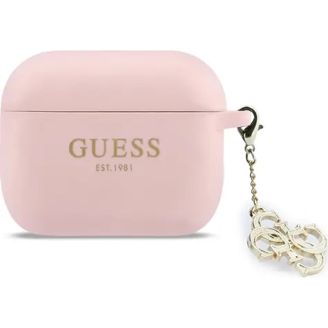 Guess 4G Charm Silikónové Puzdro pre AirPods Pro 3 Pink