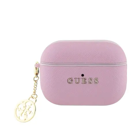 Guess Saffiano 4G Charm Puzdro pre AirPods Pro 2 Pink