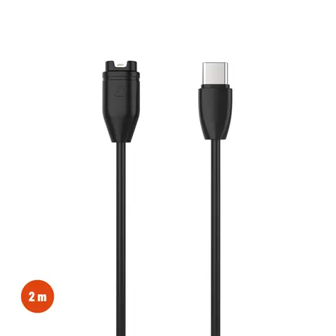 FIXED Nabíjací USB-C kábel pre smartwatch Garmin Forerunner/ Fenix /Venu/Vívoactive/Instinct 2m čierny