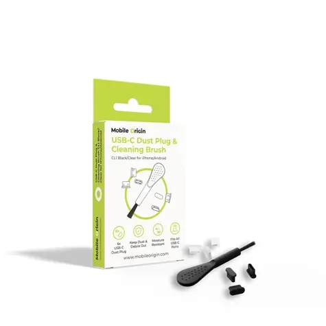 Mobile Origin USB-C Dust Plug & Cleaning Brush CL1 pre iPhone & Android