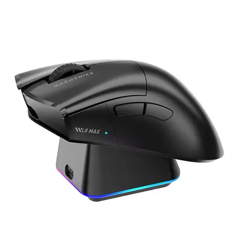 Machenike L8 Max s nabíjacou stanicou čierna / bezdrôtová herná myš / optická / 26000 DPI / 7 tlačidiel / 450 mAh / 2.4GHz