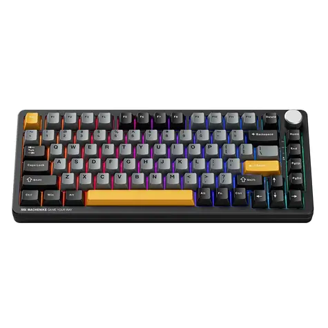 Machenike K600-B82W čierna / bezdrôtová herná klávesnica / mechanická / GR Silver Switch / Bluetooth / 2.4GHz / USB-C