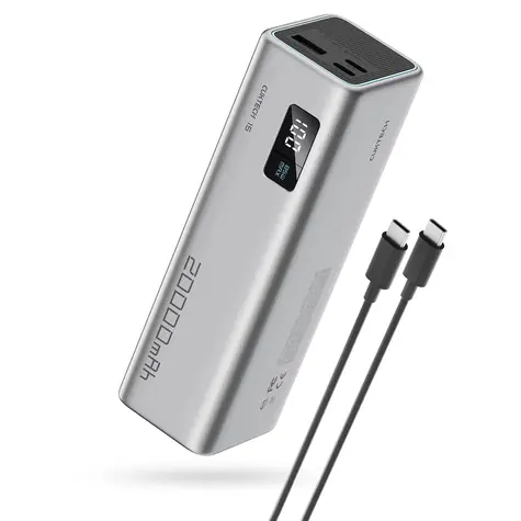 Cuktech CUKP200XGLGR PowerBanka 100W sivá / 20000mAh / 2x USB-C / USB-A