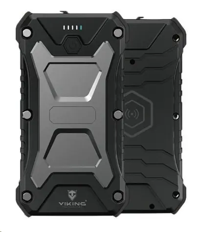 Viking SKADI1 10000mAh čierna / Power banka / bezdrôtové nabíjanie / USB-C / USB-A
