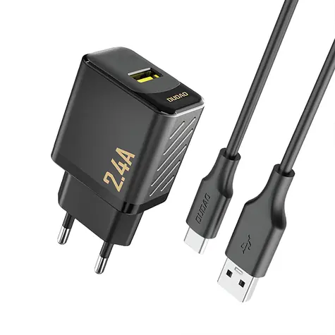 Dudao A23TEU sieťová nabíjačka čierna / USB-A / USB-C / 2.4A