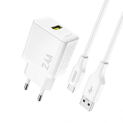 Dudao A23TEU sieťová nabíjačka biela / USB-A / USB-C / 2.4A